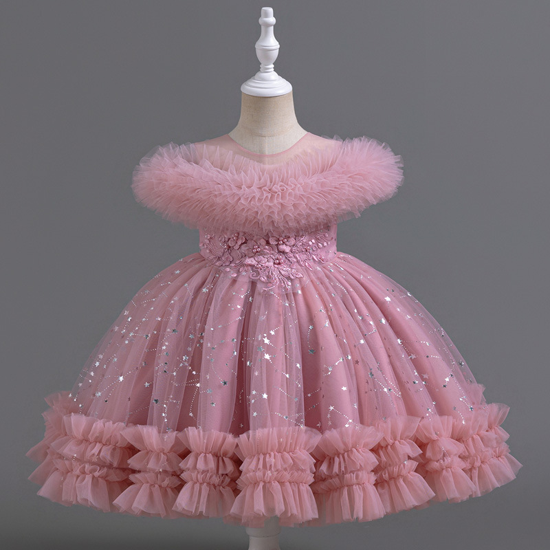 Lace Ribbon Trim - ファッションプリンセスドレス女の子ノースリーブレースキッズガールパーティードレス夏の子供女の子イブニングドレス 3-12 年