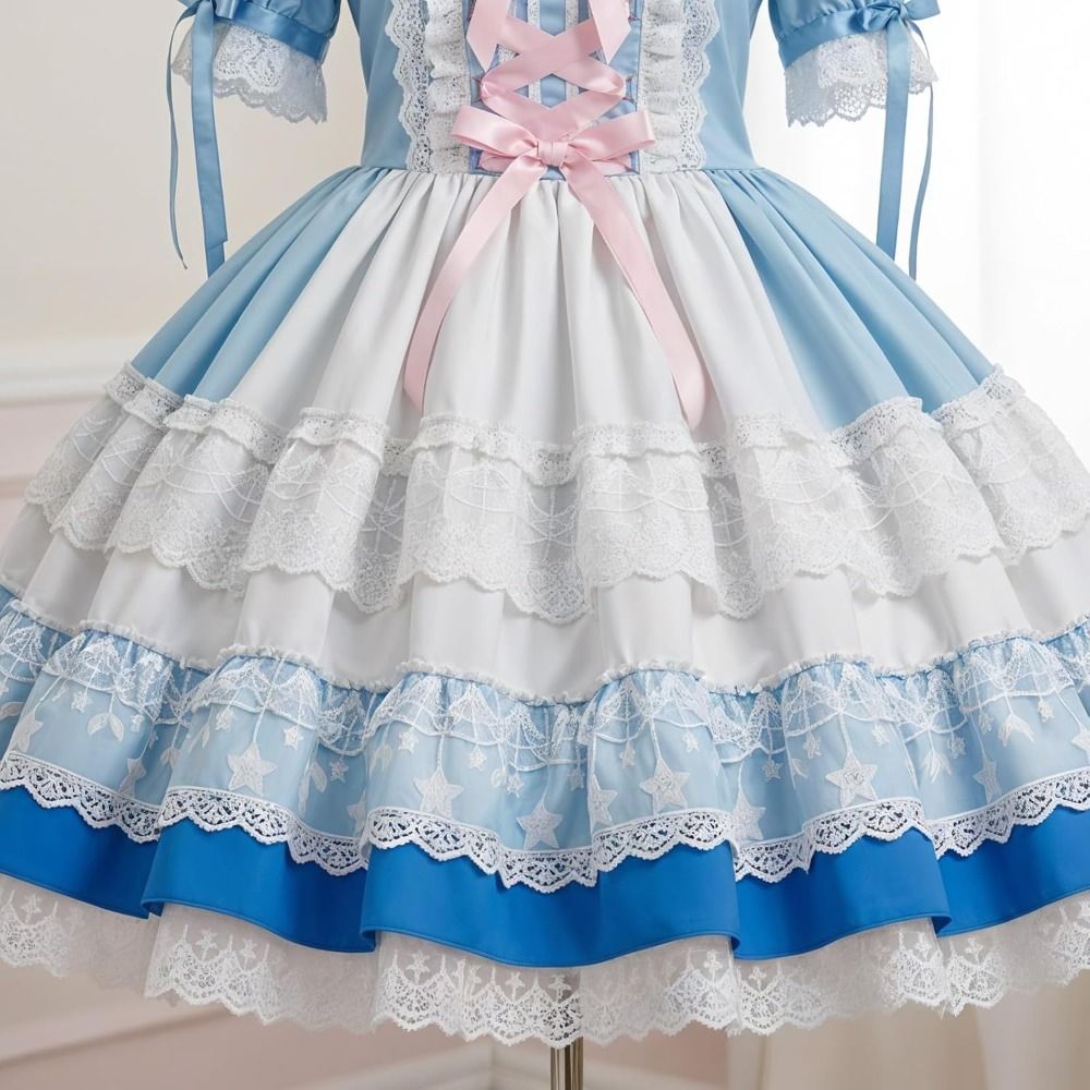 Lace Ribbon Trim - 黒白レーストリムリボン 幅10CM 星月デザイン装飾トリム 花柄レースリボン DIYクラフト縫製用