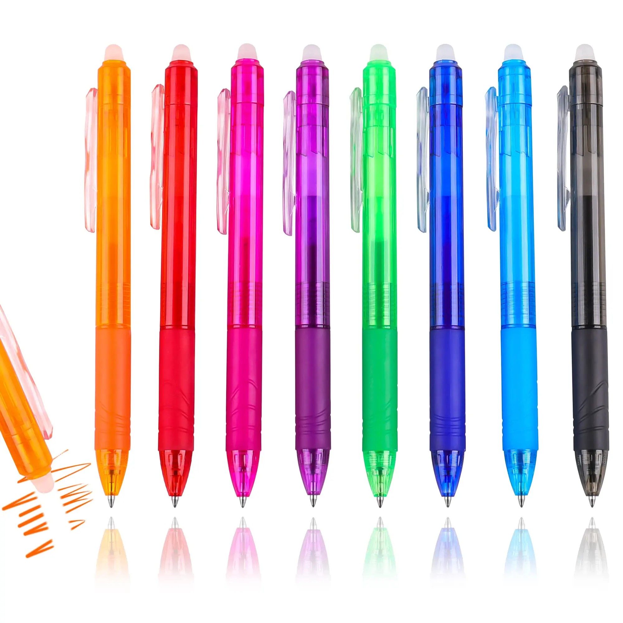 Pilot Pen Frixion - 8 色 0.7 ミリメートルマジック格納式消去可能なペンゲルペンセット消去可能なリフィルロッドオフィス学校筆記具プレスボタンハンドル
