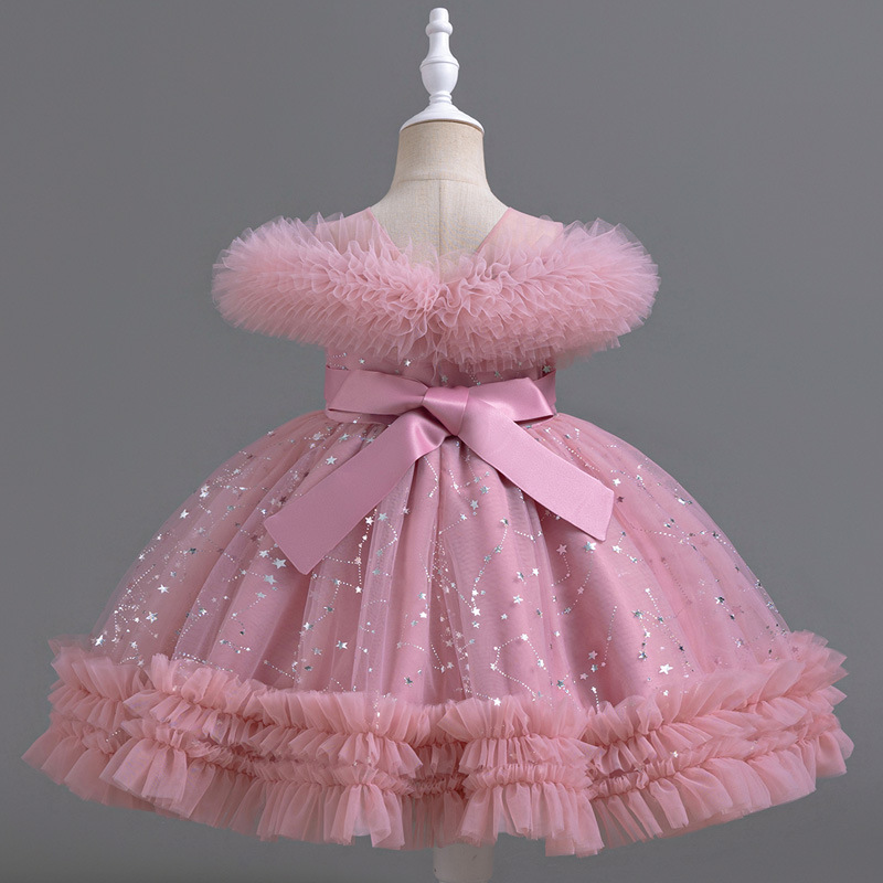 ファッションプリンセスドレス女の子ノースリーブレースキッズガ - Lace Ribbon Trim のレビューと価格