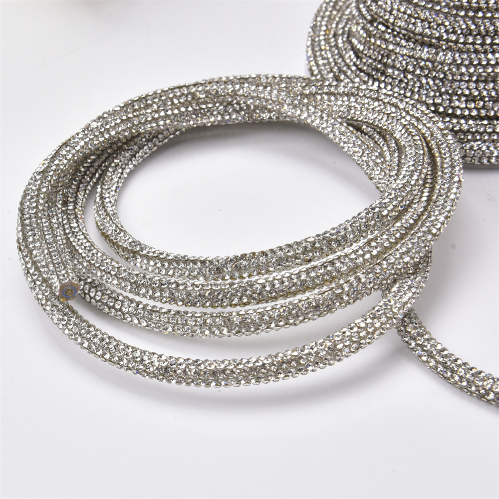 ラウンドチューブコード,白と光沢のあるクリスタルコード,直径 - Hotfix Rhinestone Sheet のレビューと価格