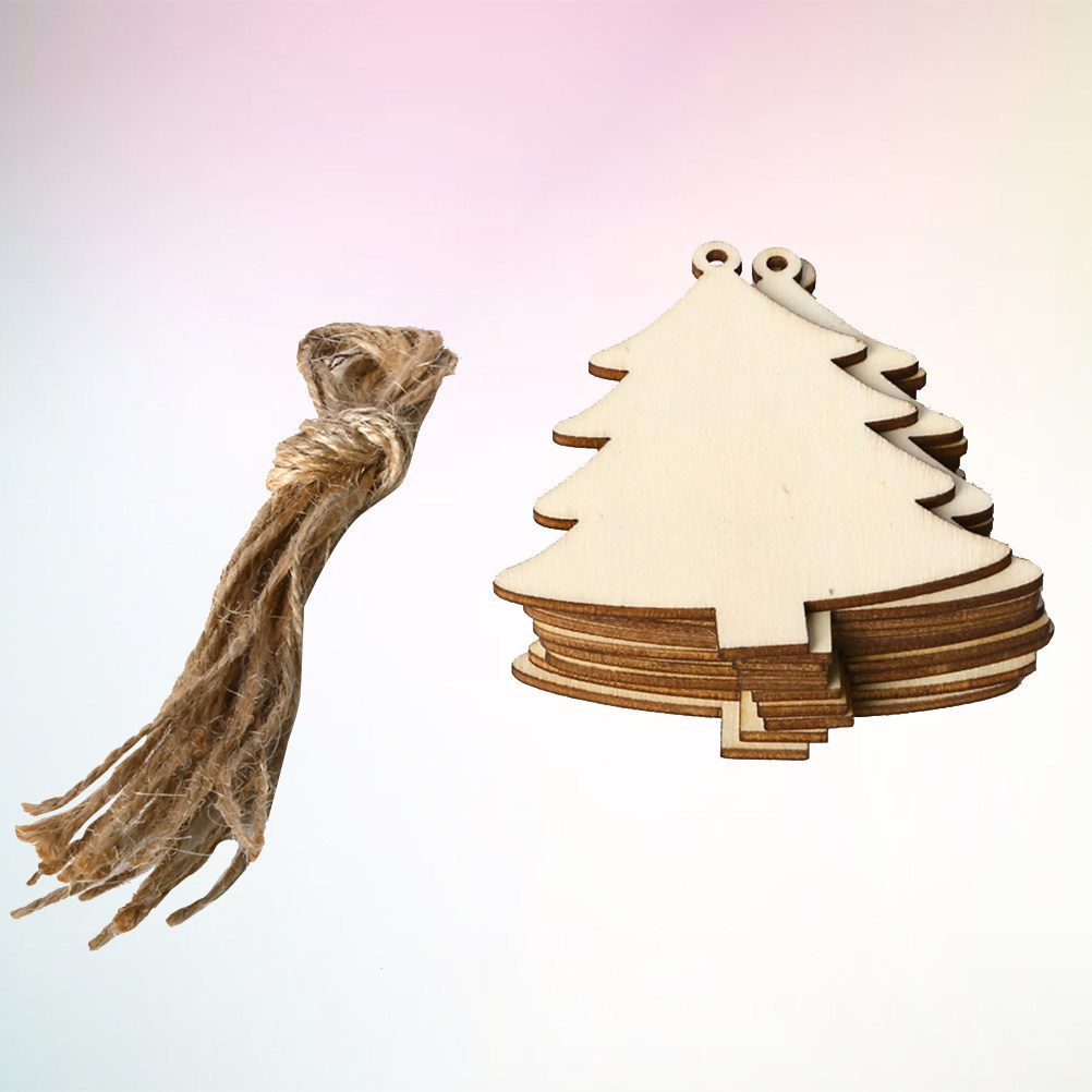 10個入り、未塗装の木製クリスマスオーナメントセット。素朴な - Christmas Craft Embellishment のレビューと価格