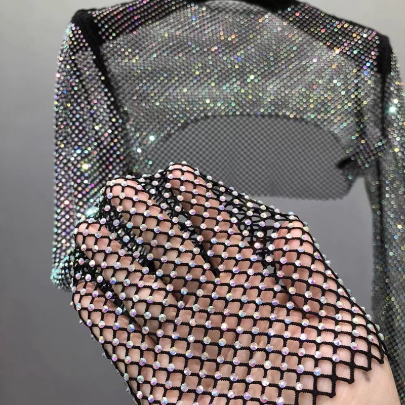 ラインストーンメッシュリボントリム,50x120cm,クリス - Crystal Mesh Fabric のレビューと価格