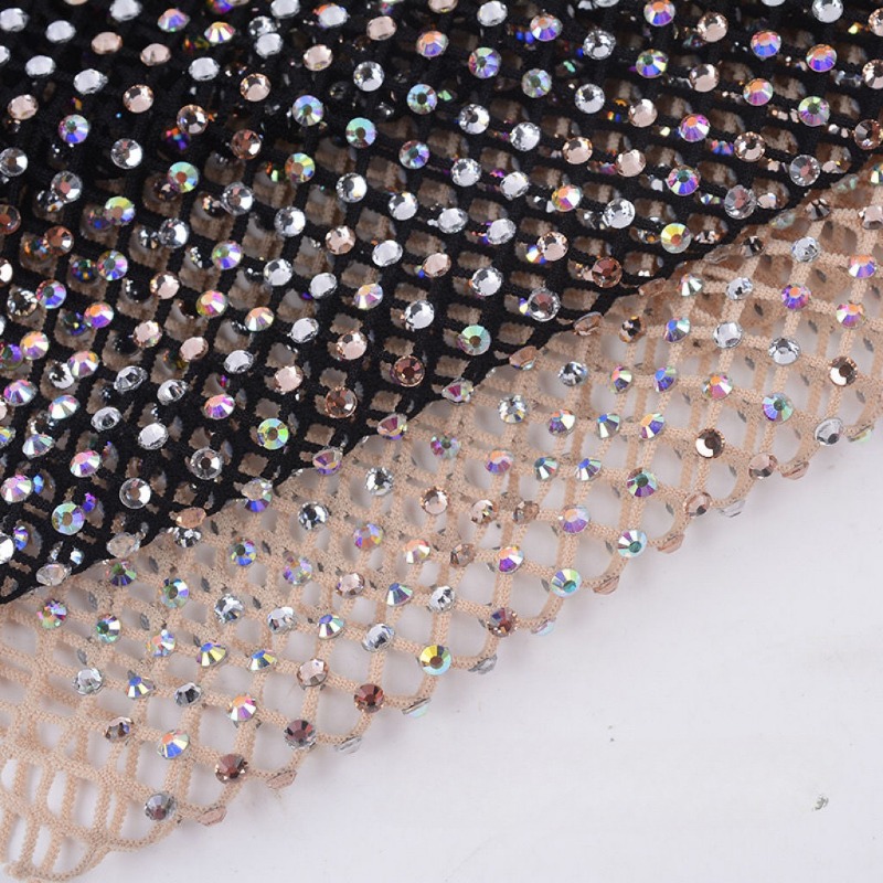 ラインストーンメッシュリボントリム,50x120cm,クリス - Crystal Mesh Fabric のレビューと価格