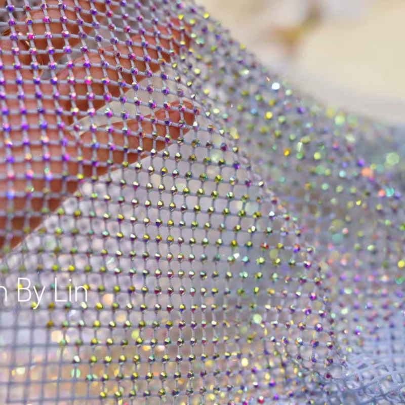 ミストレースストレッチラインストーンフィッシュネットメッシュ - Crystal Mesh Fabric のレビューと価格