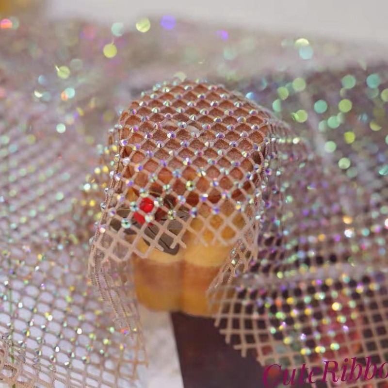 ミストレースストレッチラインストーンフィッシュネットメッシュ - Crystal Mesh Fabric のレビューと価格