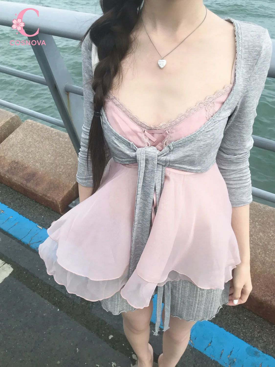 韓国風、夏らしい3点セット。女性用、レーストリムのキャミソー - Lace Ribbon Trim のレビューと価格