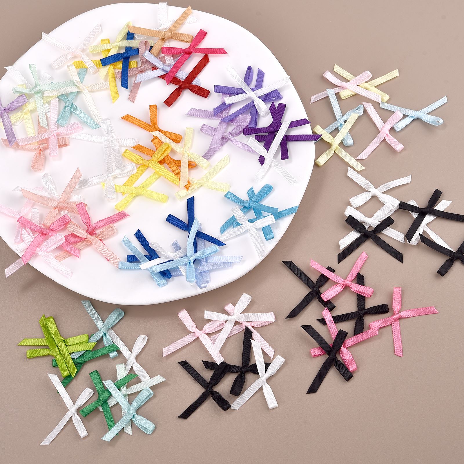 100 個 3 ミリメートルリボンミニサテンリボン花蝶ネクタ - Christmas Craft Embellishment のレビューと価格