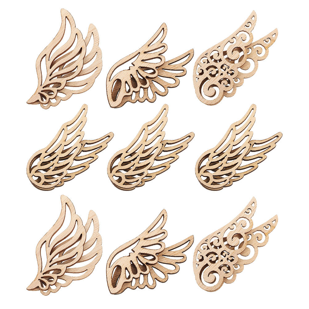 80個入り 木製天使の羽飾り、ヨーロピアンスタイルのヴィンテ - Christmas Craft Embellishment のレビューと価格